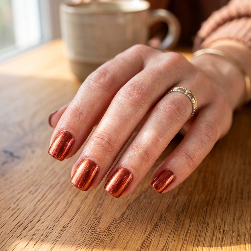 30 Brown Summer Nails Ideas You'll Want to Save 22 Copper Brown Nails Idea