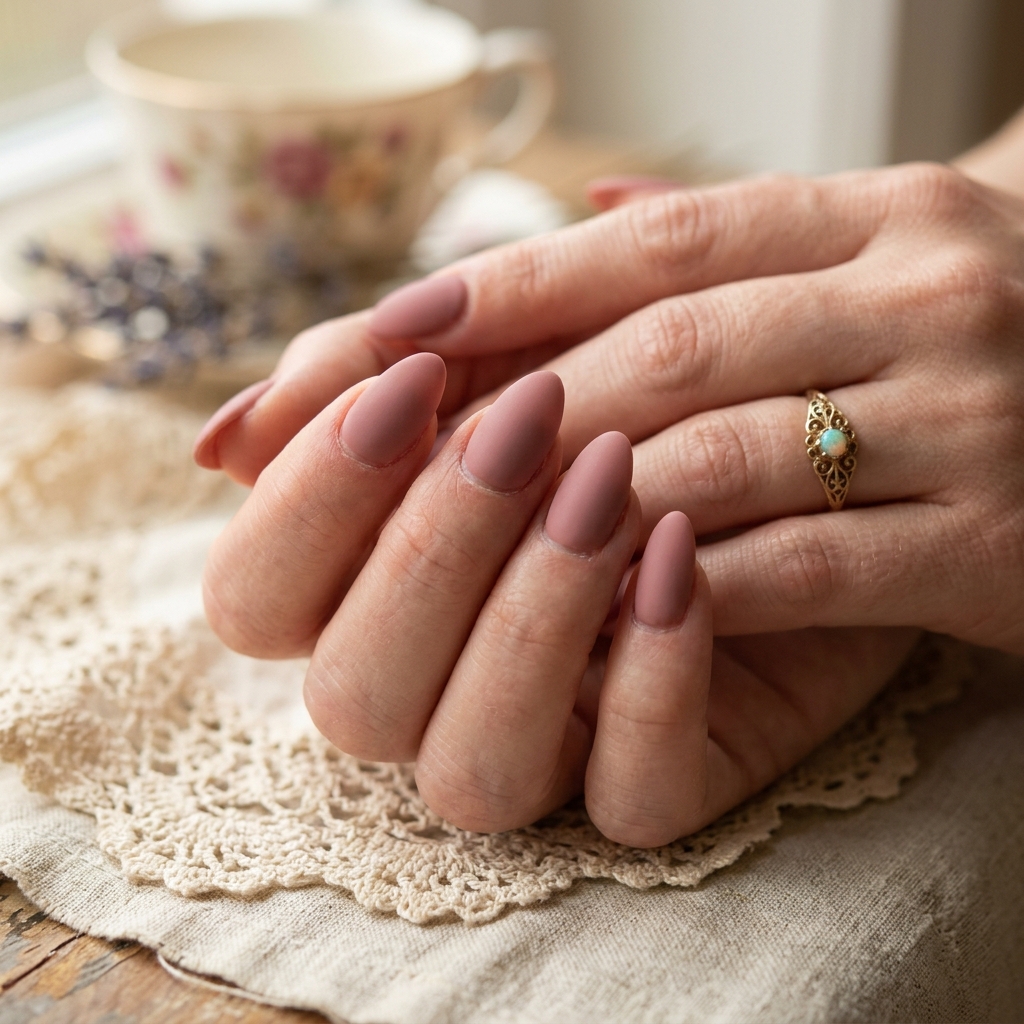 30 Neutral Almond Nails Ideas You'll Want to Save 22 Dusty Rose Almond Nails Idea