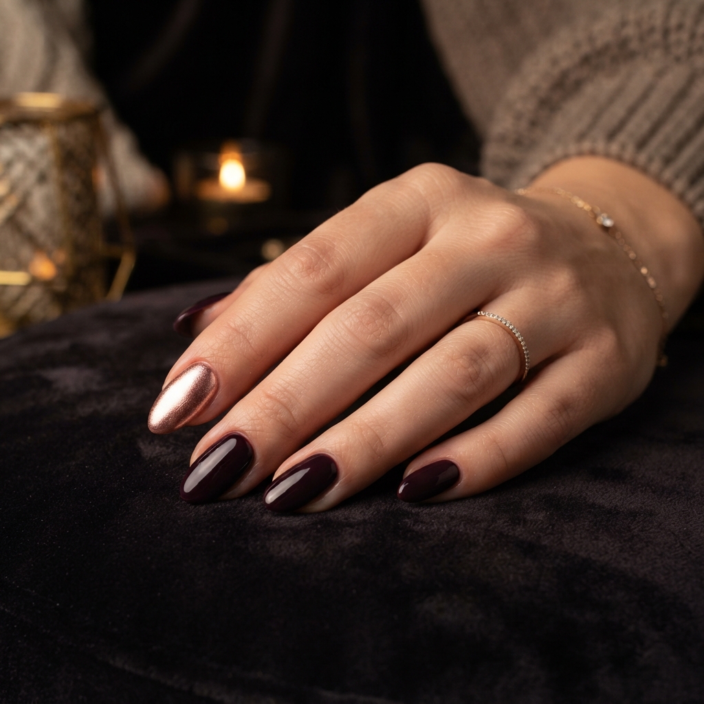 30 Winter Gel Nails Ideas You'll Want to Save 22 Rose Gold Winter Nails Idea