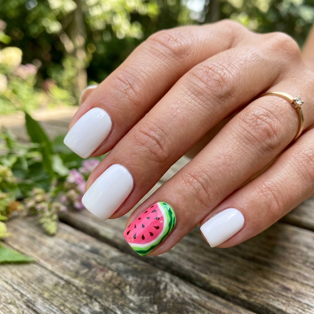 Watermelon Nail Art Idea