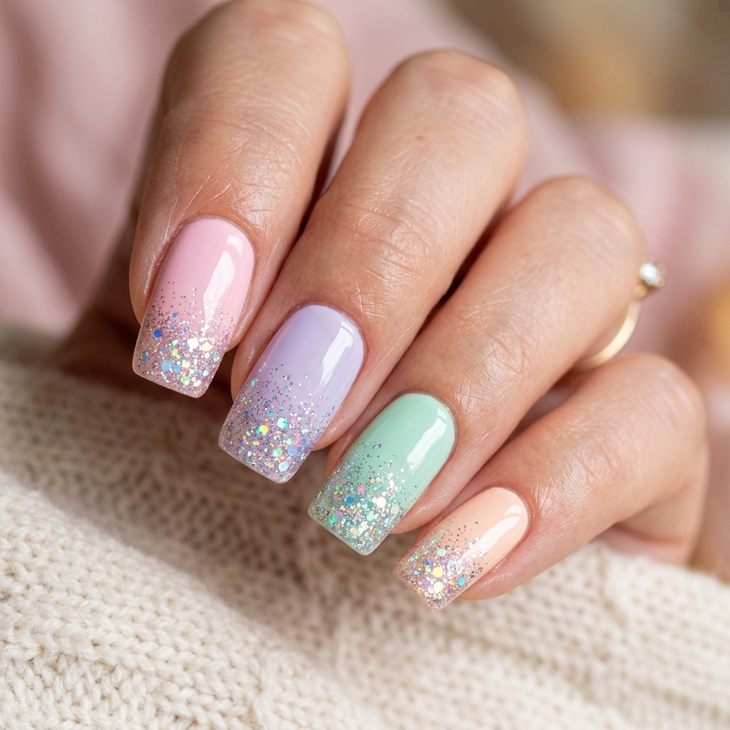 Glitter Ombre Nails Idea