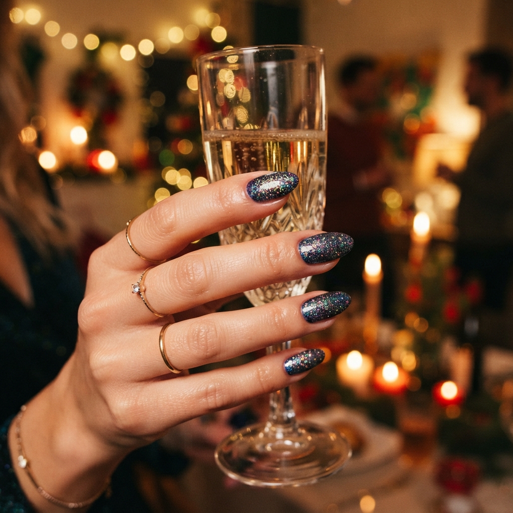 30 Winter Gel Nails Ideas You'll Want to Save 26 Winter Sparkle Gel Nails Idea