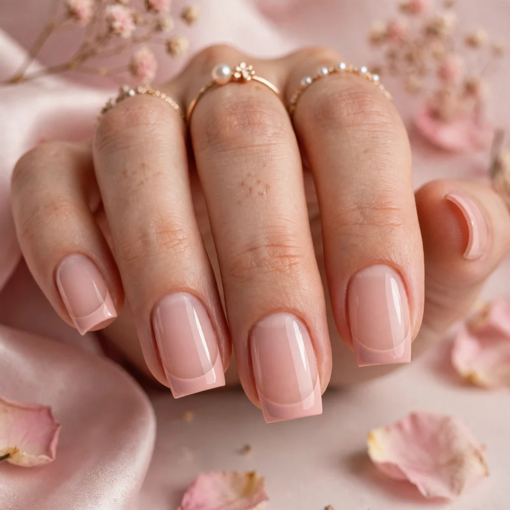 Blush Pink French Nails Idea