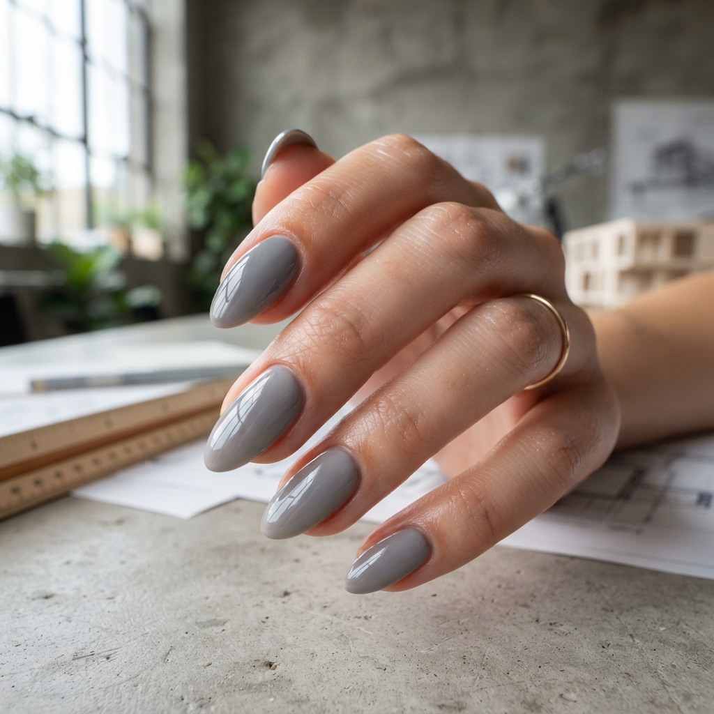 30 Neutral Almond Nails Ideas You'll Want to Save 30 Stone Gray Almond Nails Idea
