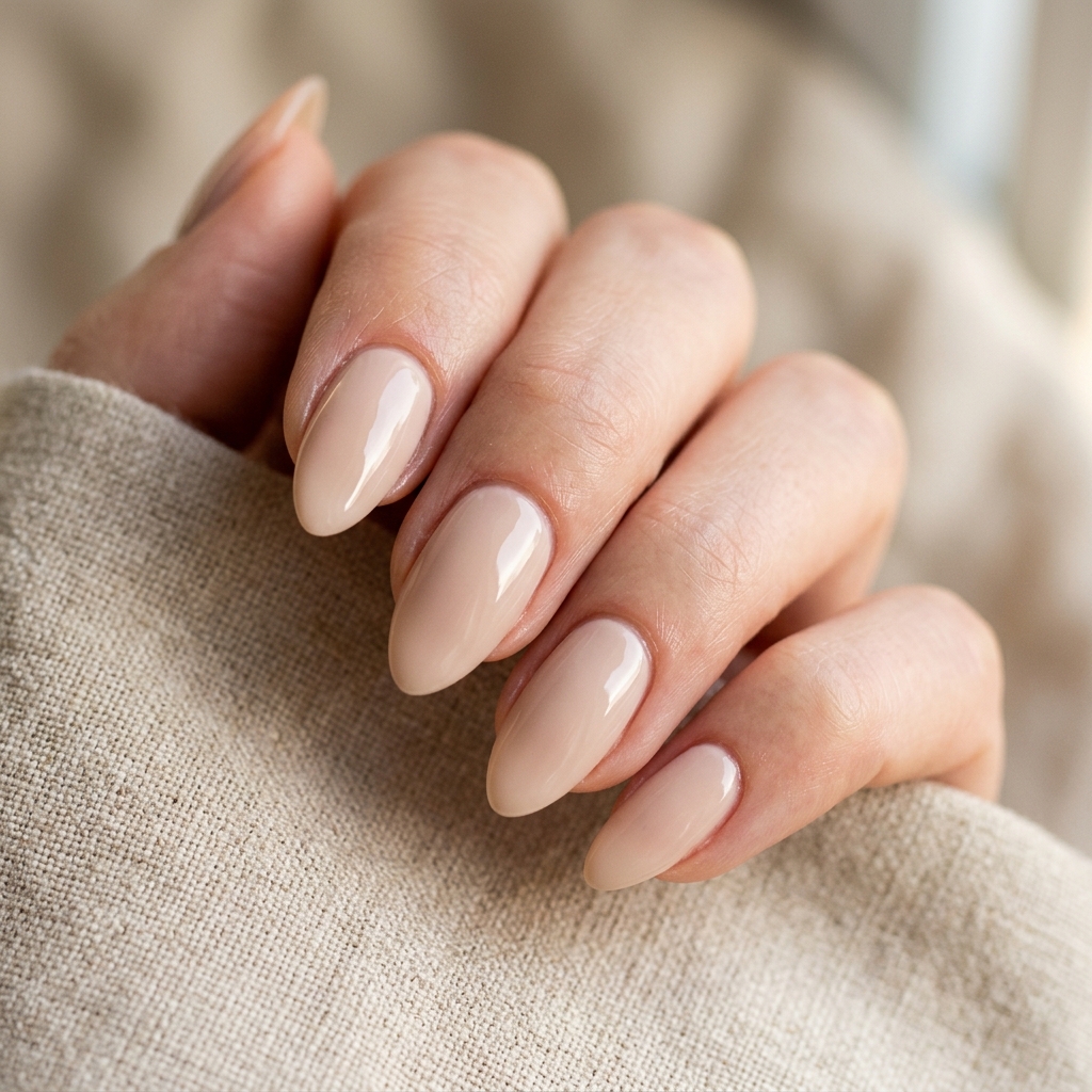 30 Neutral Almond Nails Ideas You'll Want to Save 3 Soft Beige Almond Nails Idea