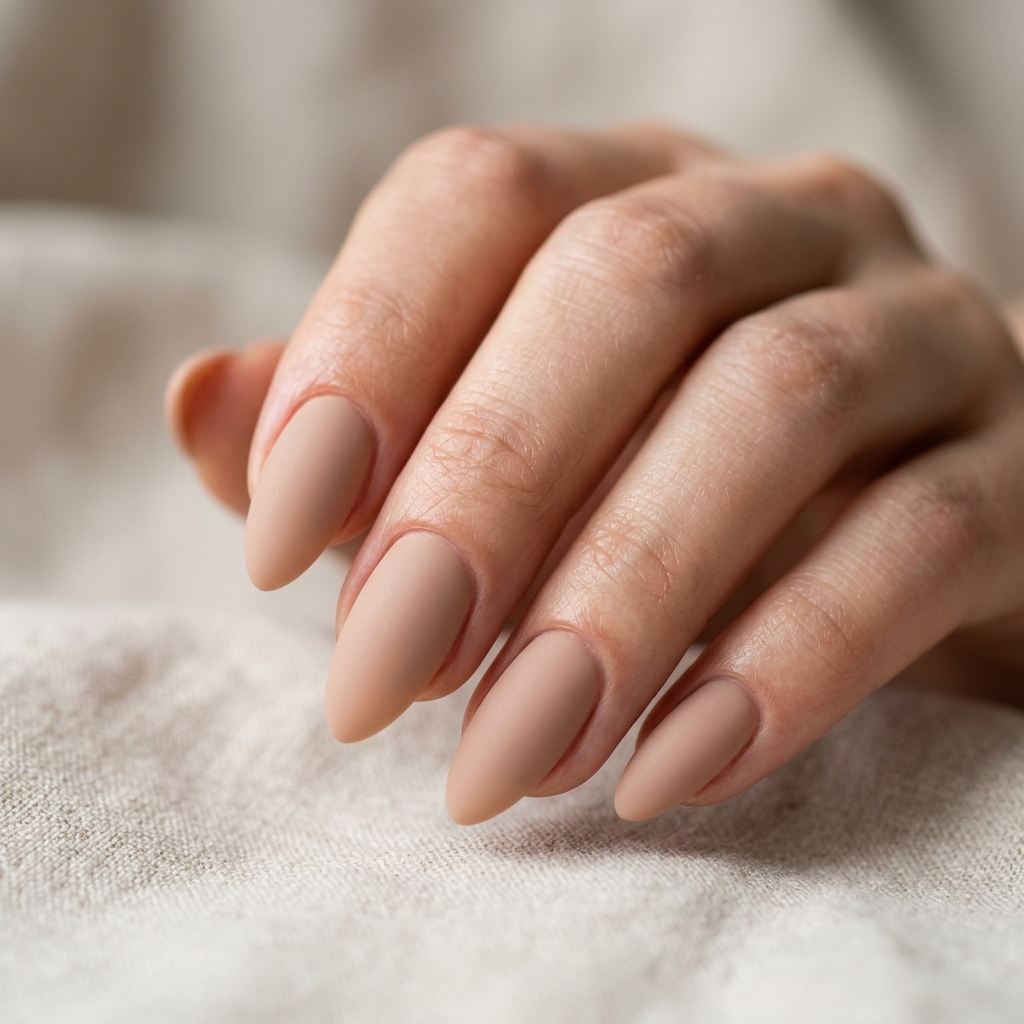30 Neutral Almond Nails Ideas You'll Want to Save 5 Matte Nude Almond Nails Idea