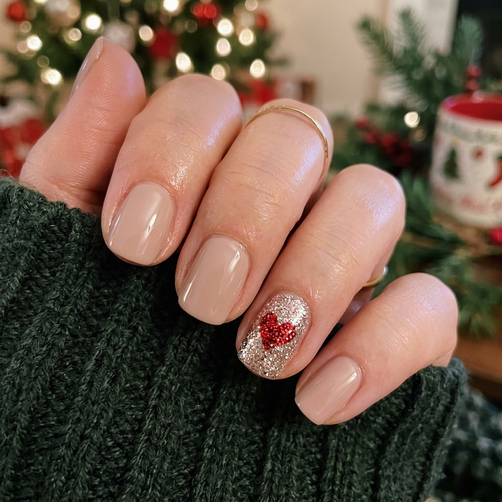 30 Pink Valentines Day Nails Ideas You'll Love 6 Glitter Heart Accent Pink Valentines Day Nails Idea