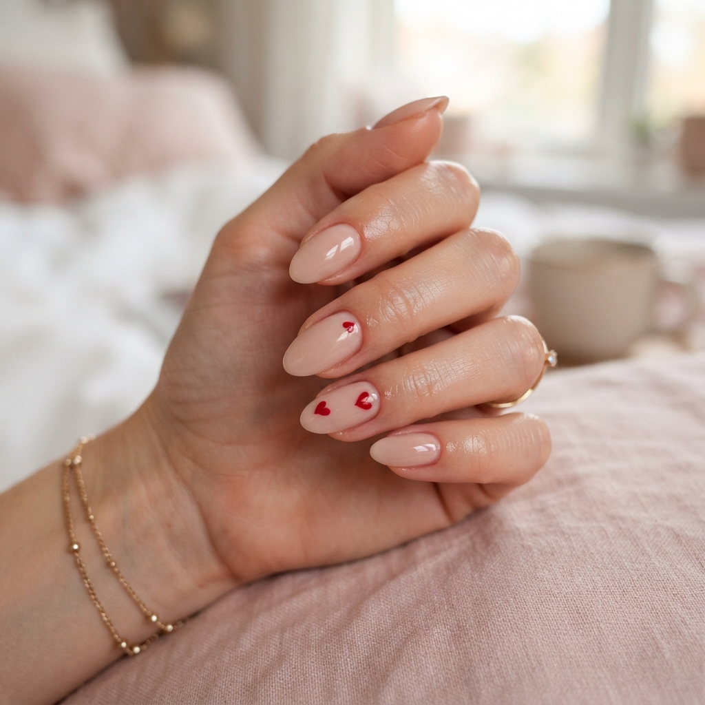 Heart Accent Really Cute Nails Idea
