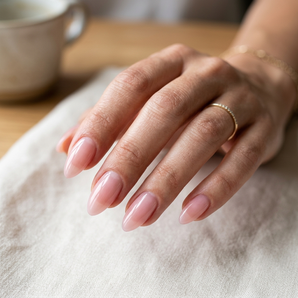 30 Neutral Almond Nails Ideas You'll Want to Save 6 Sheer Pink Almond Nails Idea