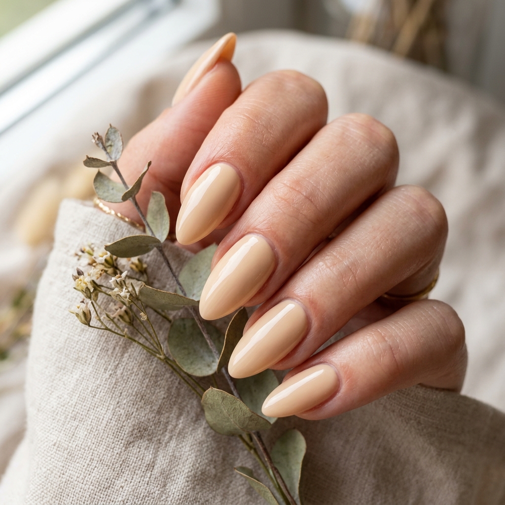 30 Neutral Almond Nails Ideas You'll Want to Save 7 Cream Almond Nails Idea
