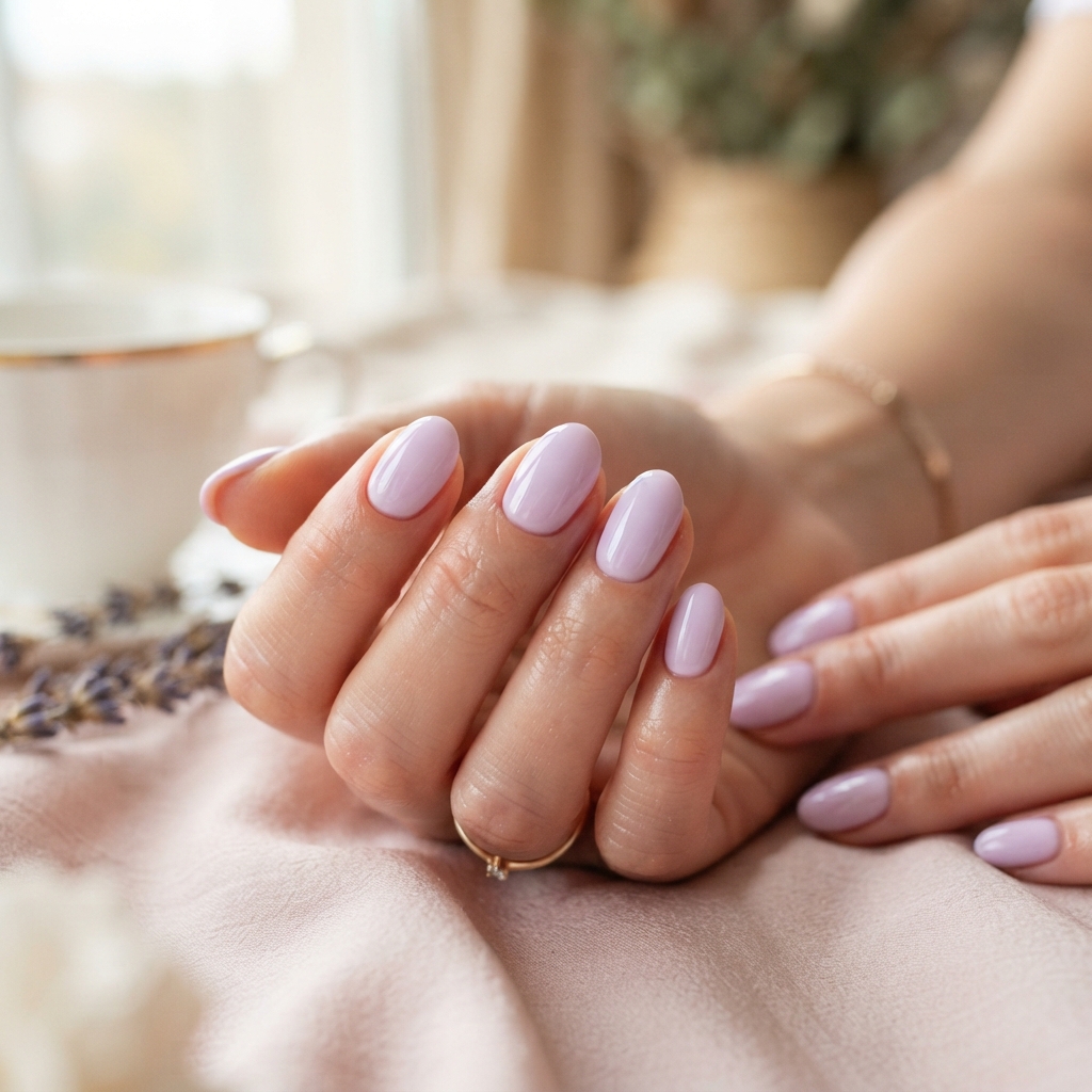 Soft Lavender Really Cute Nails Idea