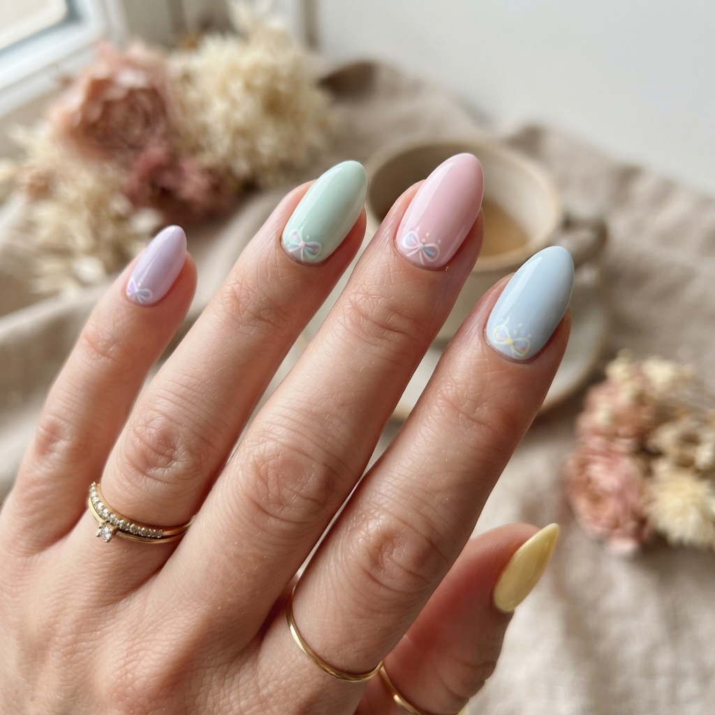 Mini Bow Nail Art Idea
