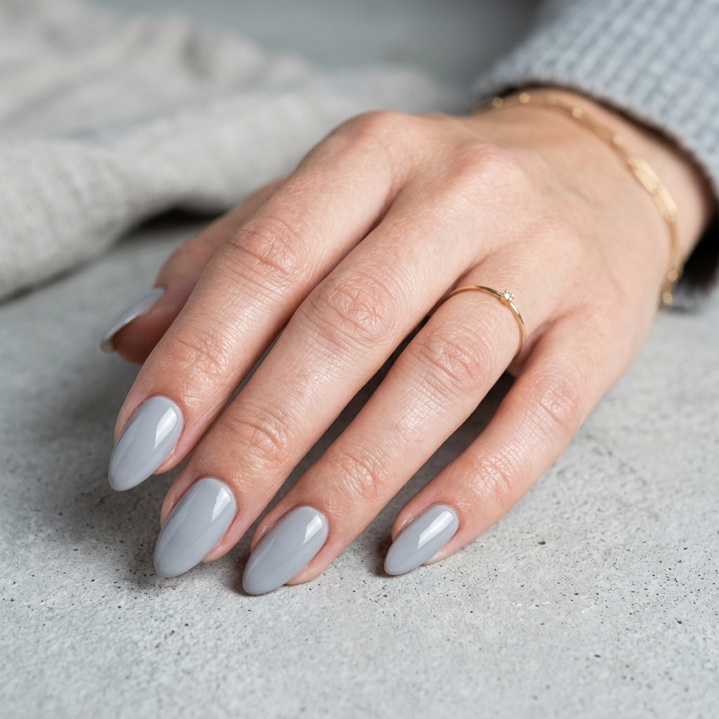 30 Neutral Almond Nails Ideas You'll Want to Save 10 Soft Gray Almond Nails Idea