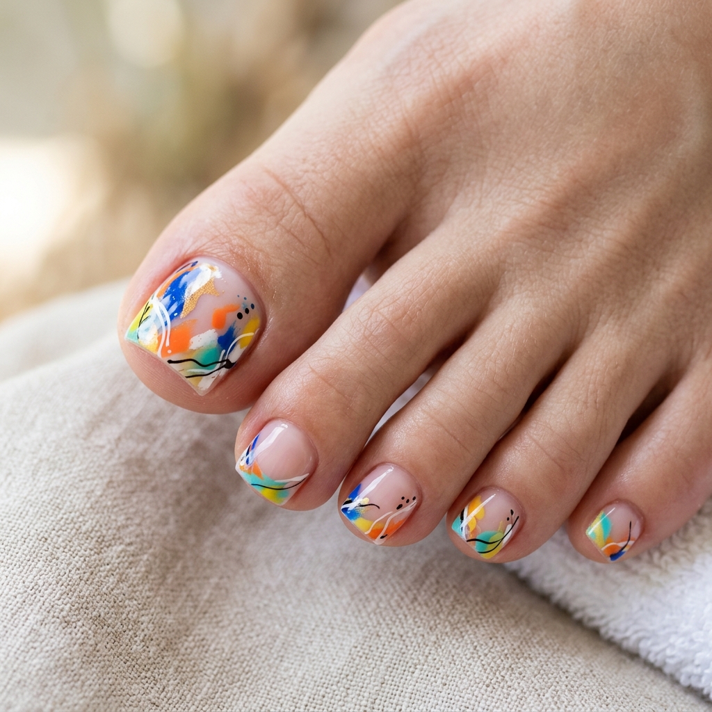 Gradient French Style Pedicure Ideas