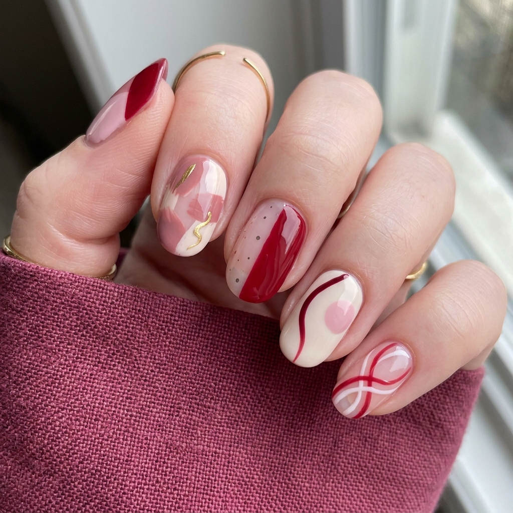 Abstract Love Nail Ideas
