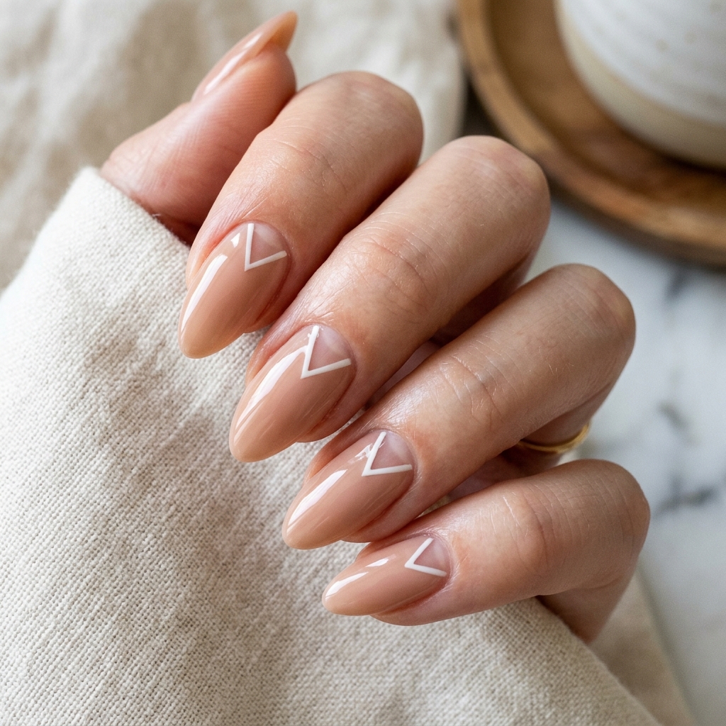 30 Simple Almond Nails Ideas That Never Go Out of Style 23 Negative Space Almond Nails Idea