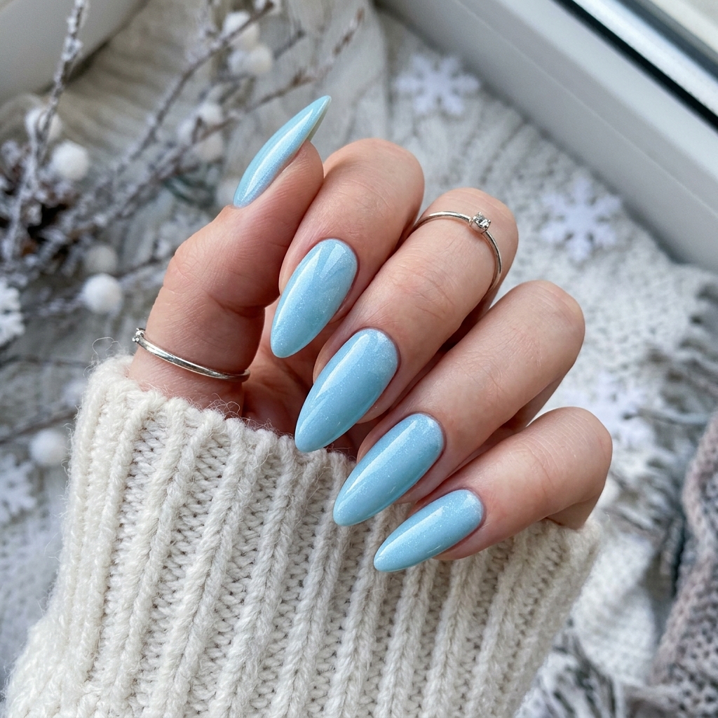 January Nails Ideas: 30 Fresh and Frosty Ways to Start the Year 25 Almond Shape January Nails Idea