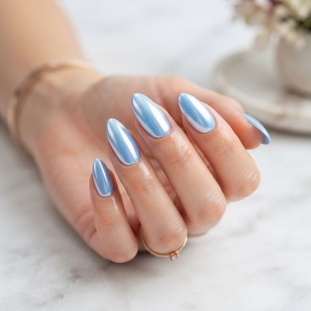 Chrome Pastel  Nails Idea