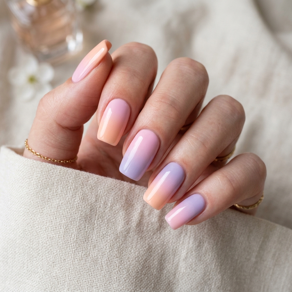 Gradient Baby Pink Nails Ideas