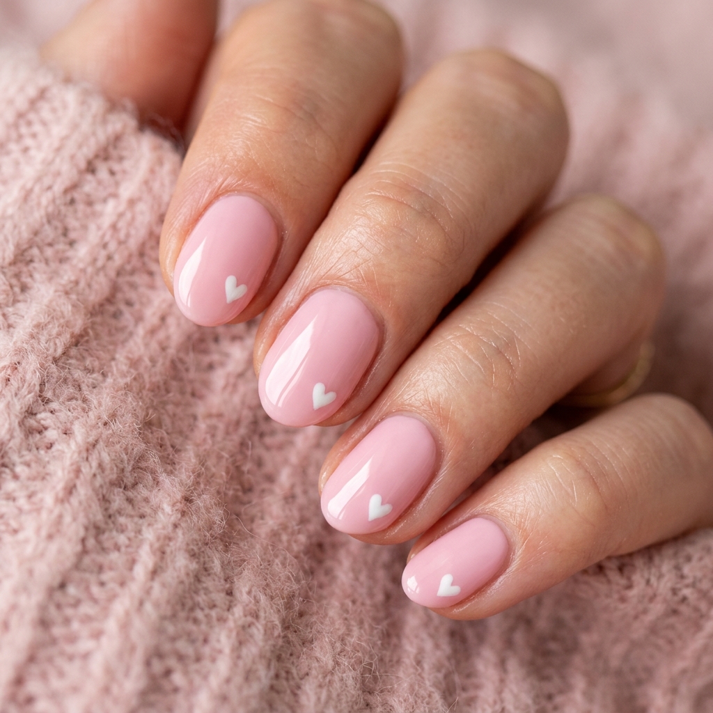 Baby Pink Heart Nails Ideas