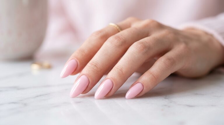 baby pink nails