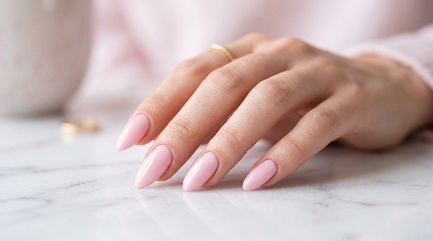 baby pink nails