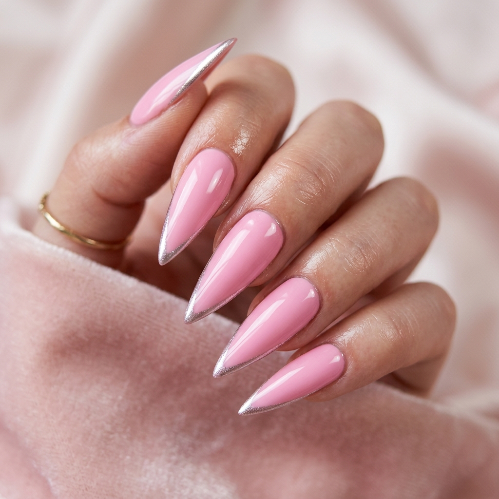 Baby Pink Stiletto Nails Ideas
