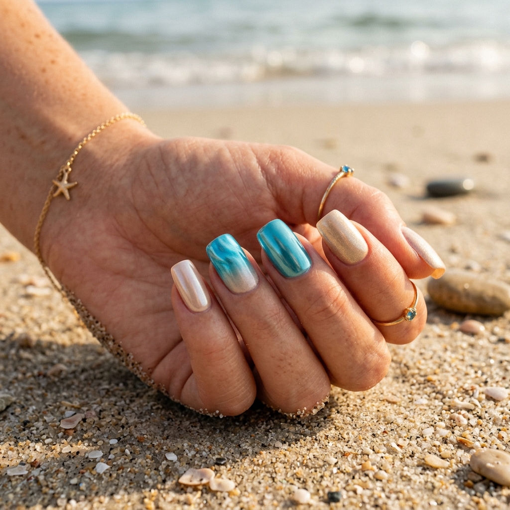 30 Chrome Summer Nails Ideas You'll Want to Try Now 30 Beach Inspired Chrome Nails Ideas