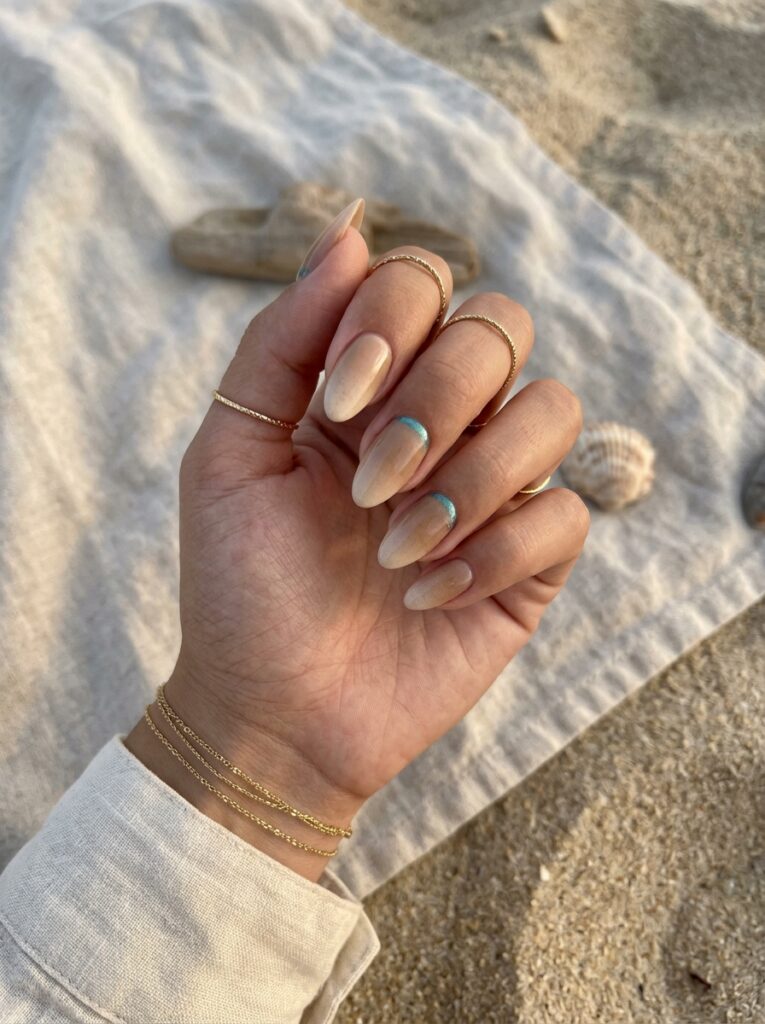 Hawaii Nails Ideas: 30 Ways to Bring Island Beauty to Your Fingertips 15 Beach Sand Ombre Hawaii Nails Ideas