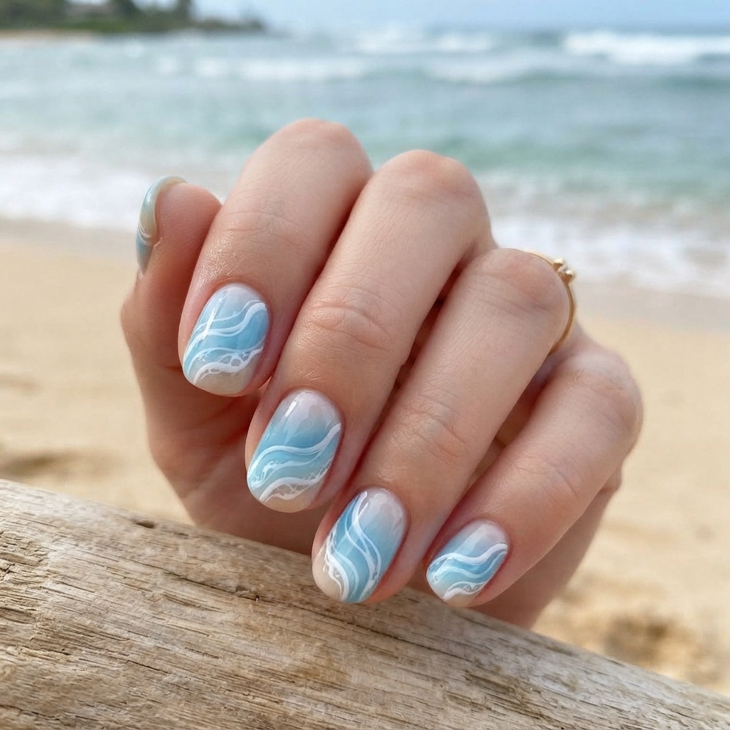 30 short Summer Nails 2025 ideas You'll Want to save Now 20 Beachy Wave Nail Ideas