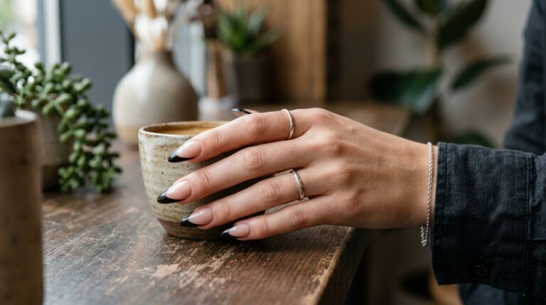 black french tip nails