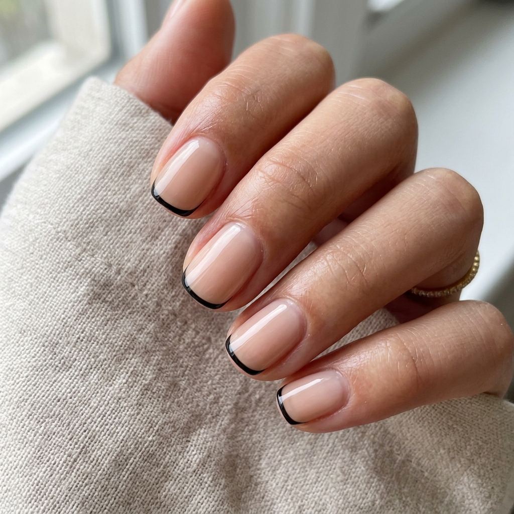 30 Black French Tip Nails 2026: The Coolest Way to Wear French Tips 27 Thin Black Line Tip Nails Ideas