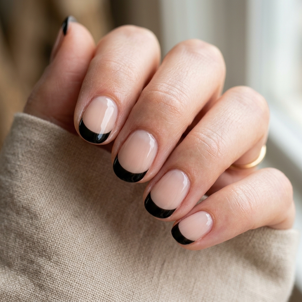 30 Black French Tip Nails 2026: The Coolest Way to Wear French Tips 18 Black Tip Round Nails Ideas