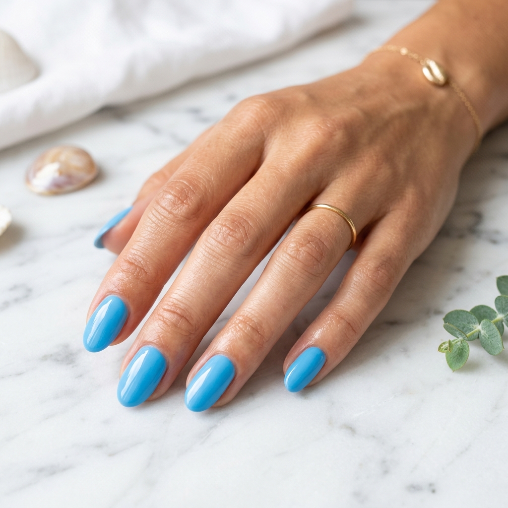 Simple Blue Summer Nail IdeasSimple Blue Summer Nail Ideas