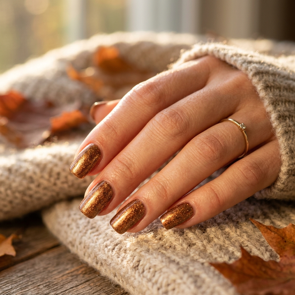 Bronze shimmer nails metallic fi… 202607121856