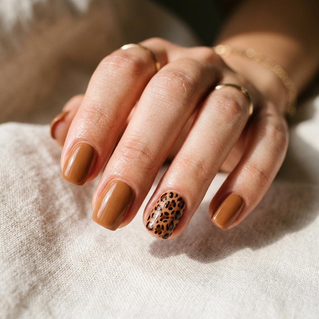 30 Brown Summer Nails Ideas You'll Want to Save 21 Brown Animal Print Nails Idea