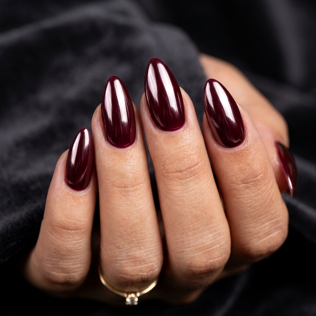 30 November Nails Inspo: Thanksgiving Ready Manicures You'll Love 2 Burgundy Chrome Nails Ideas