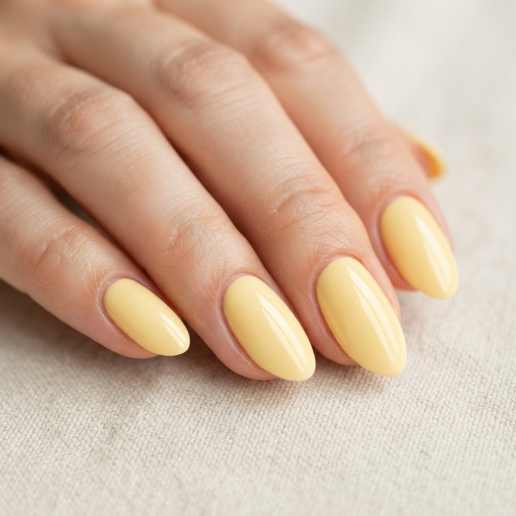 30 Plain Summer Nails Ideas You'll Want to Pin Now 14 Butter Yellow Plain Summer Nails Ideas