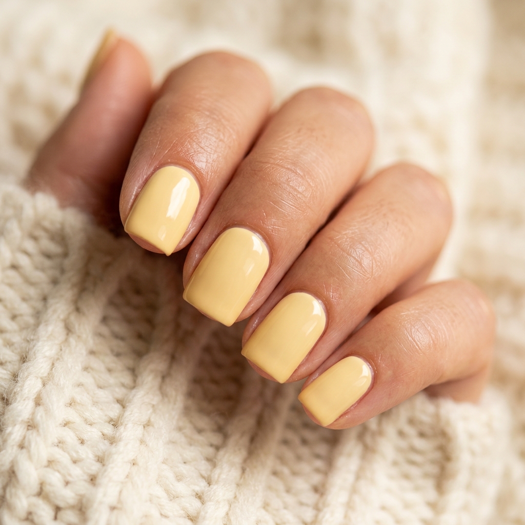 Butter Yellow Nails Idea