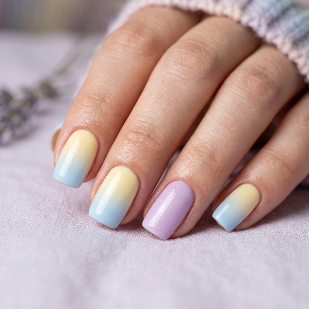 Pastel Pairing Butter Yellow Nails Idea