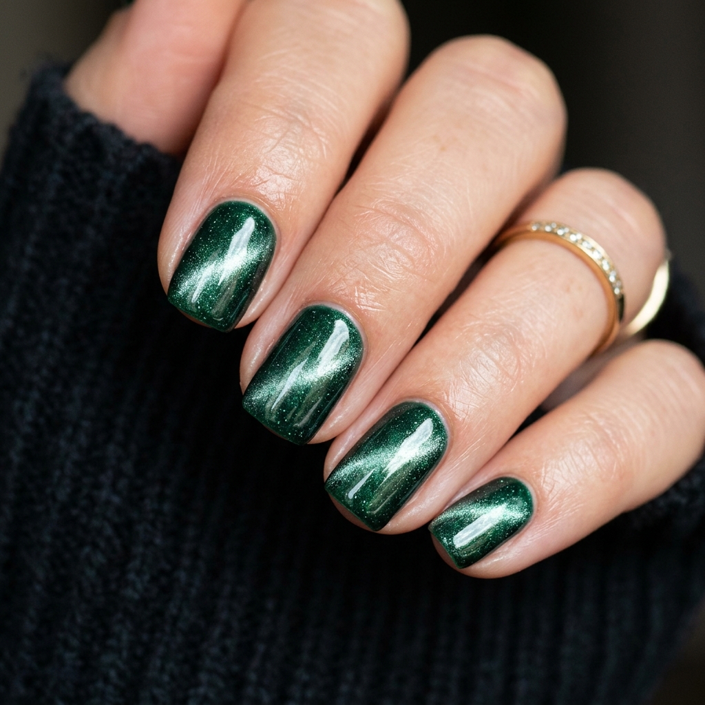 Short Acrylic Nails Round Up: 30 Stylish Looks for Every Nail Shape 15 Cat Eye Acrylic Nails Ideas