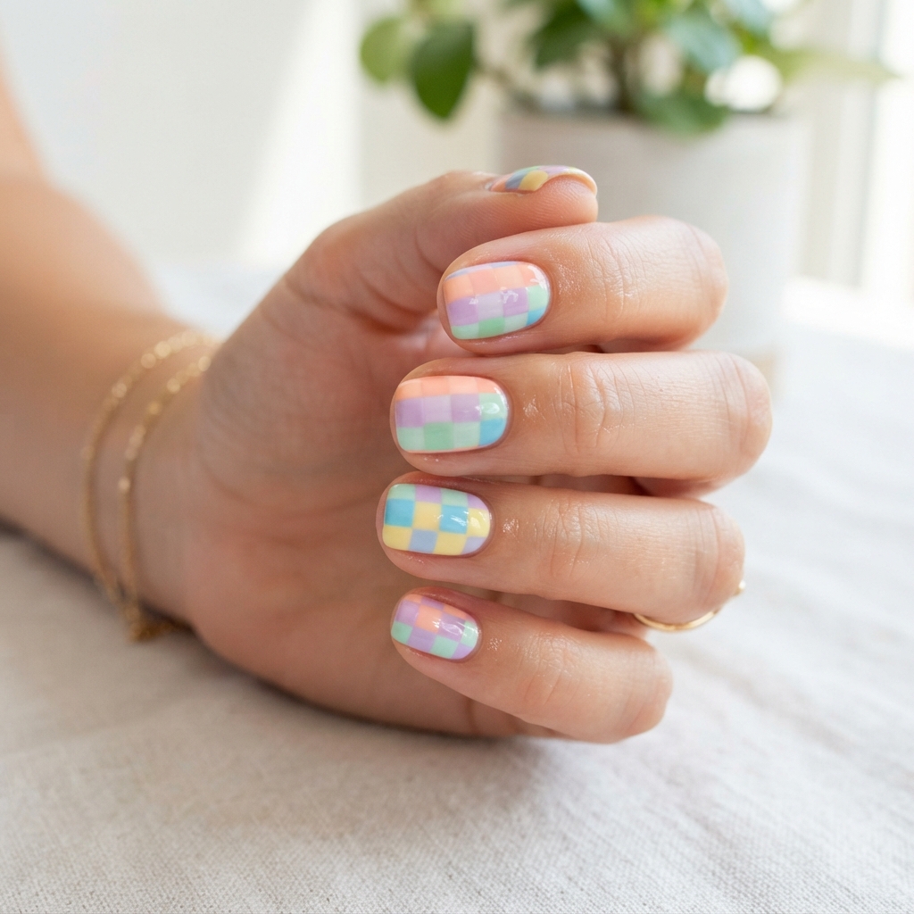 30 short Summer Nails 2025 ideas You'll Want to save Now 23 Checkerboard Nail Ideas