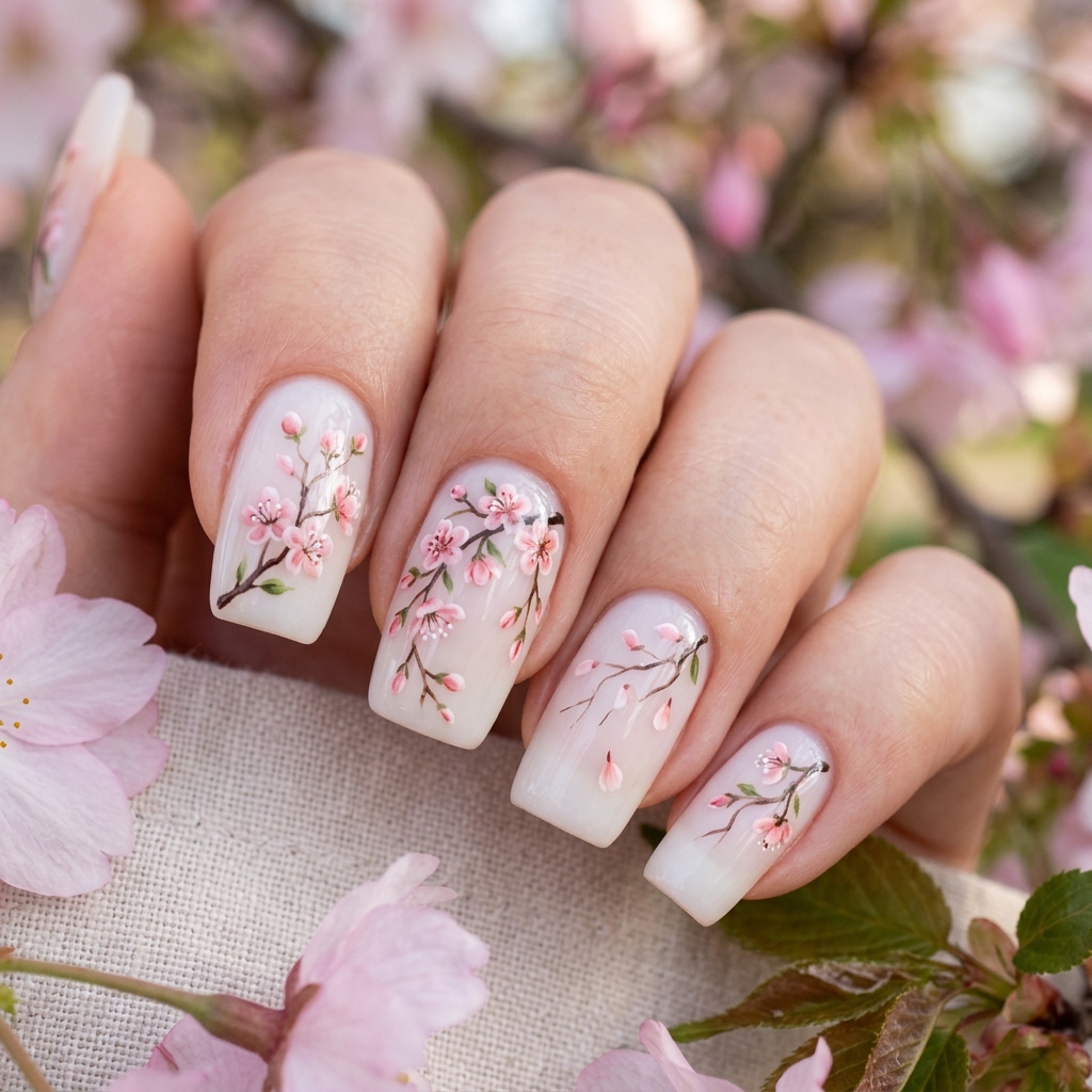 Cherry Blossom Spring Nails Ideas