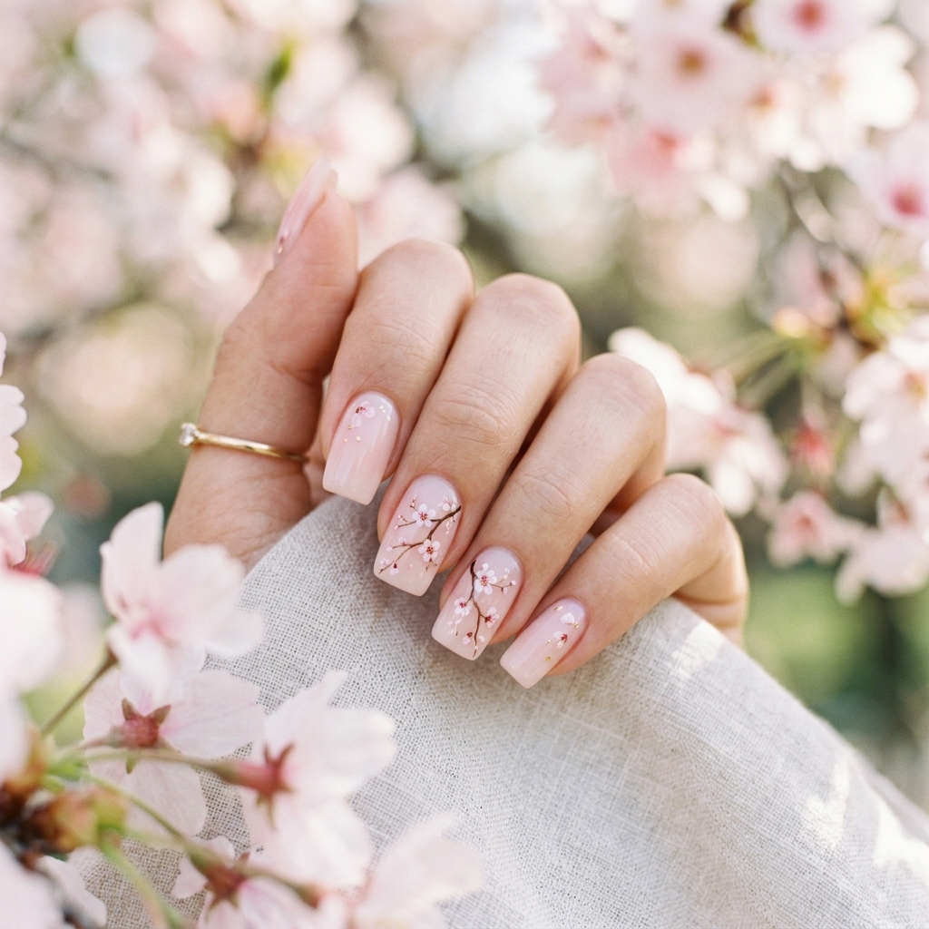 30 April Nails Ideas to Brighten Up Your Spring Look 5 Cherry Blossom Nail Ideas