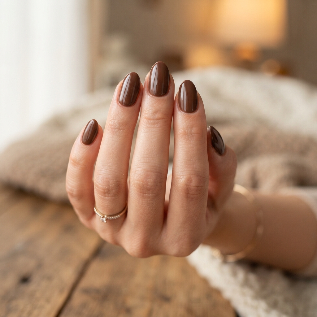 30 Winter Gel Nails Ideas You'll Want to Save 15 Chocolate Brown Gel Nails Idea