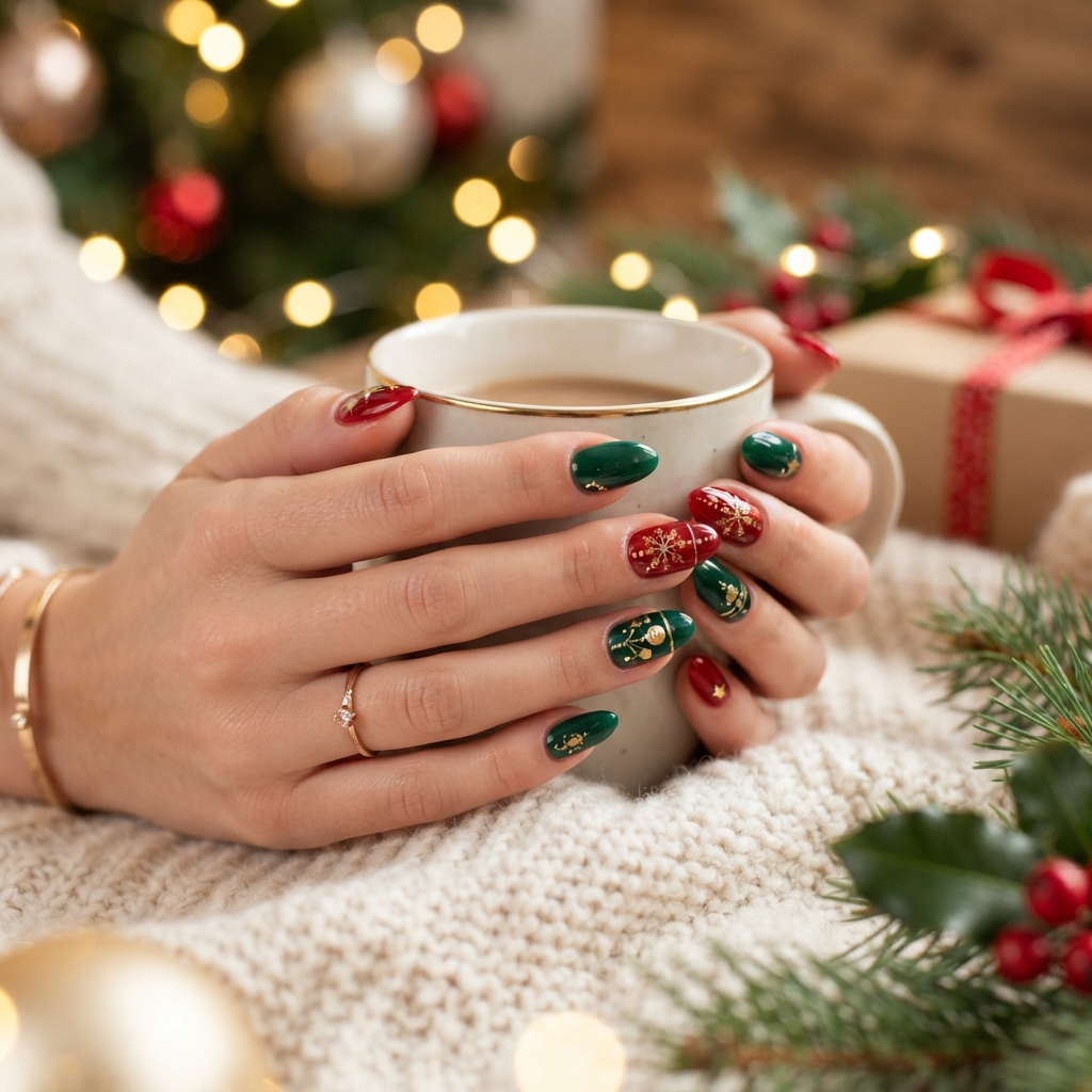 December Nails: 30 Creative Ideas to Try This Holiday Season 4 Christmas Nail Ideas