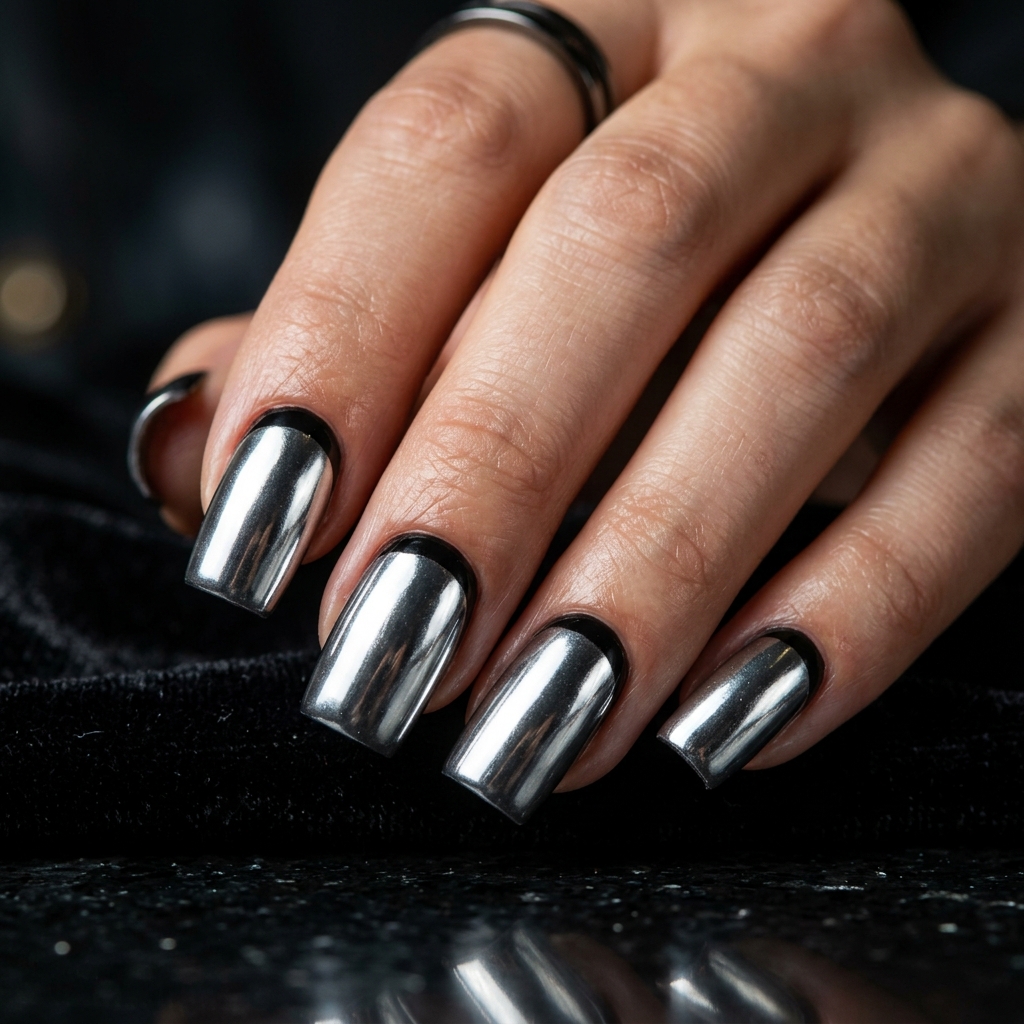 30 Simple Nail Art Ideas to Spark Your Creativity 17 Chrome Simple Nail Art Ideas