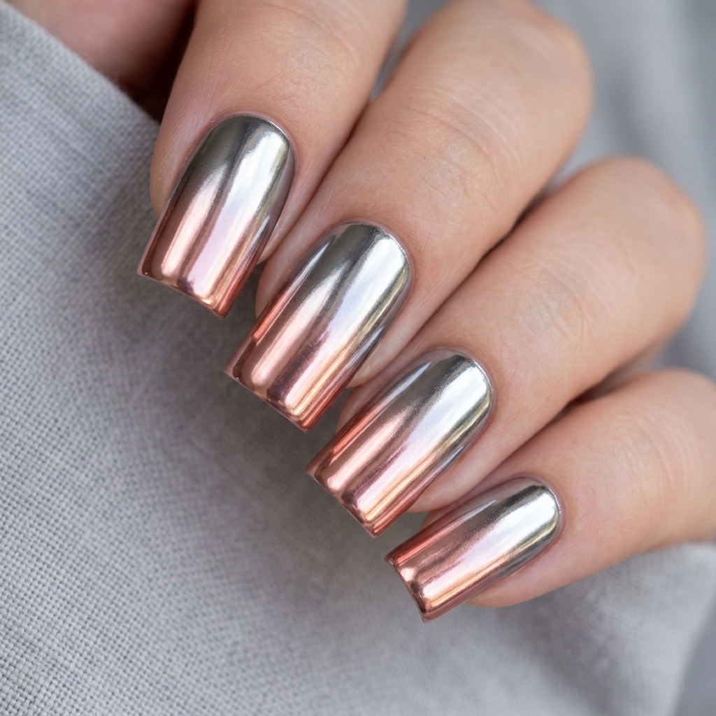 30 Chrome Ombre Nails Ideas for a Shine That Never Quits 29 Chrome ombre square nail ideas 202607181328