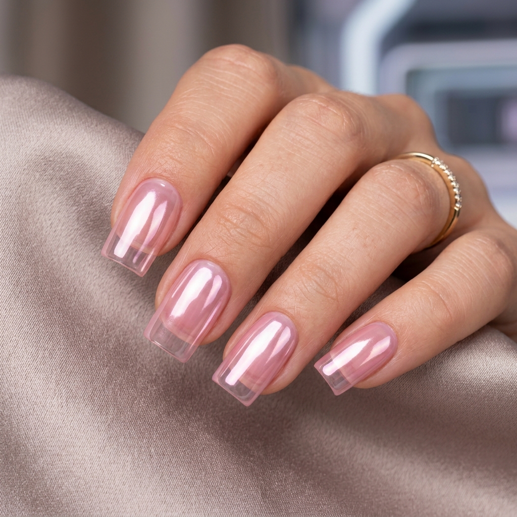 30 Light Pink Jelly Nails Ideas You'll Want to Save Now 14 Chrome Pink Jelly Nail Ideas