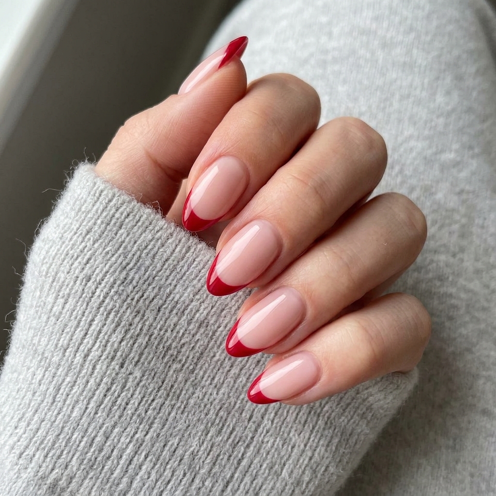 Classic Red Tip Nail Ideas
